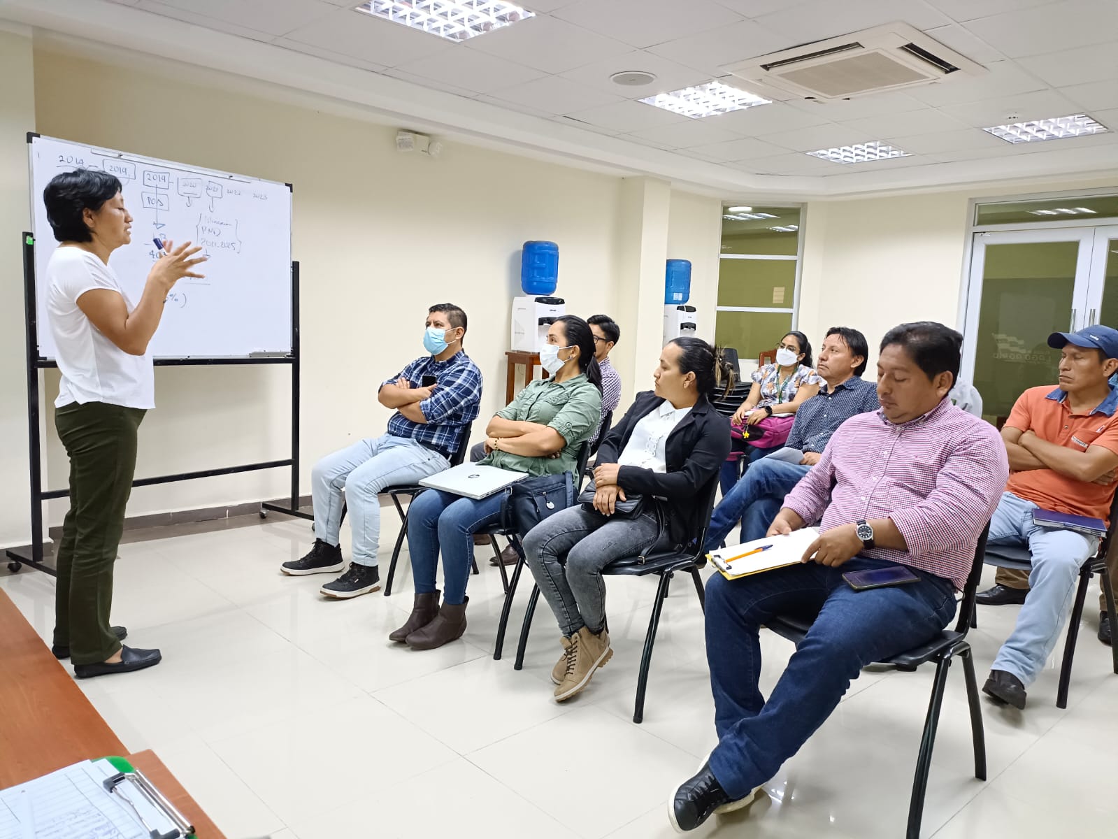 Representantes de los GAD cantonales de Sucumbíos, durante el taller de planificación.